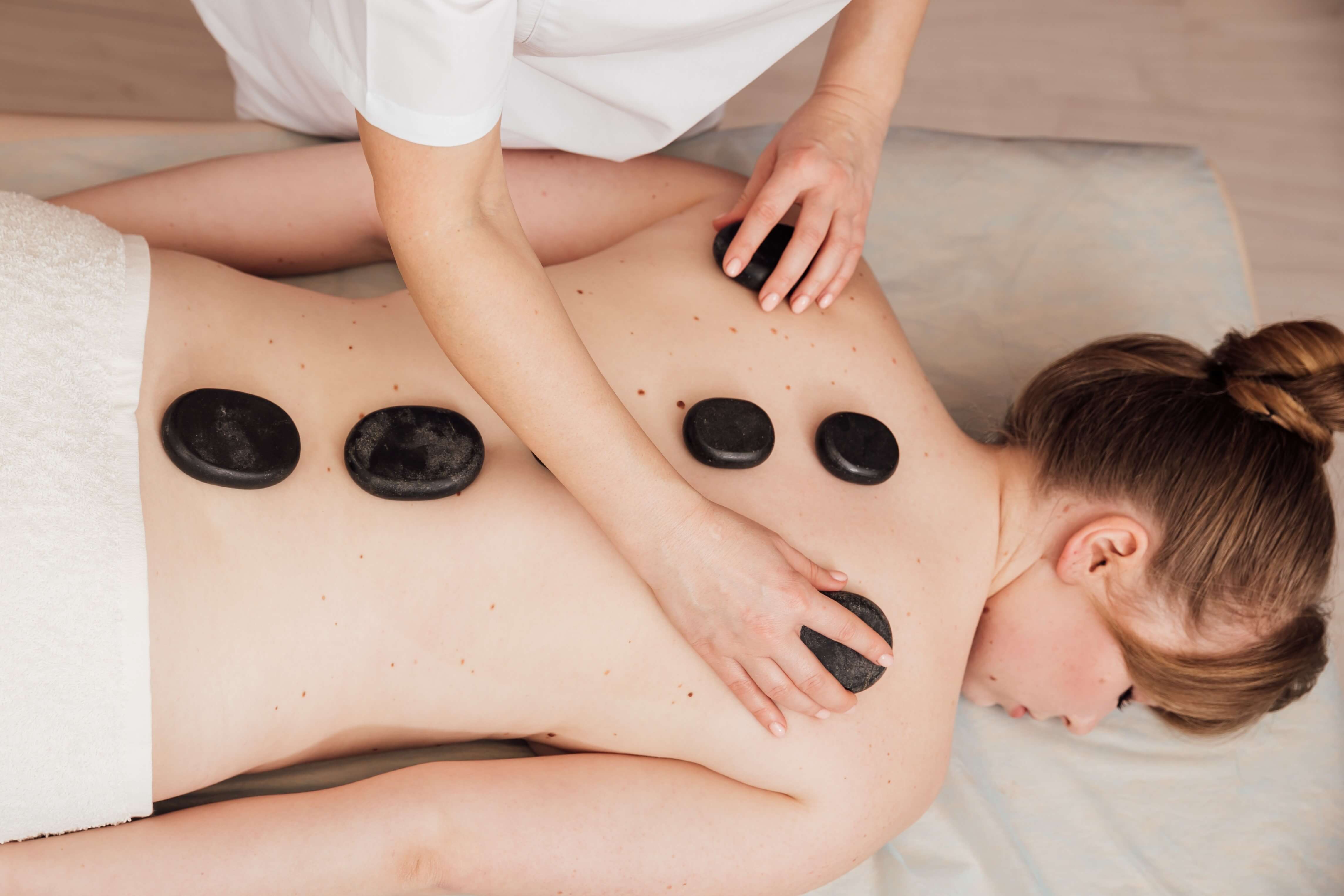 A woman getting a massage in Lincoln City, Oregon