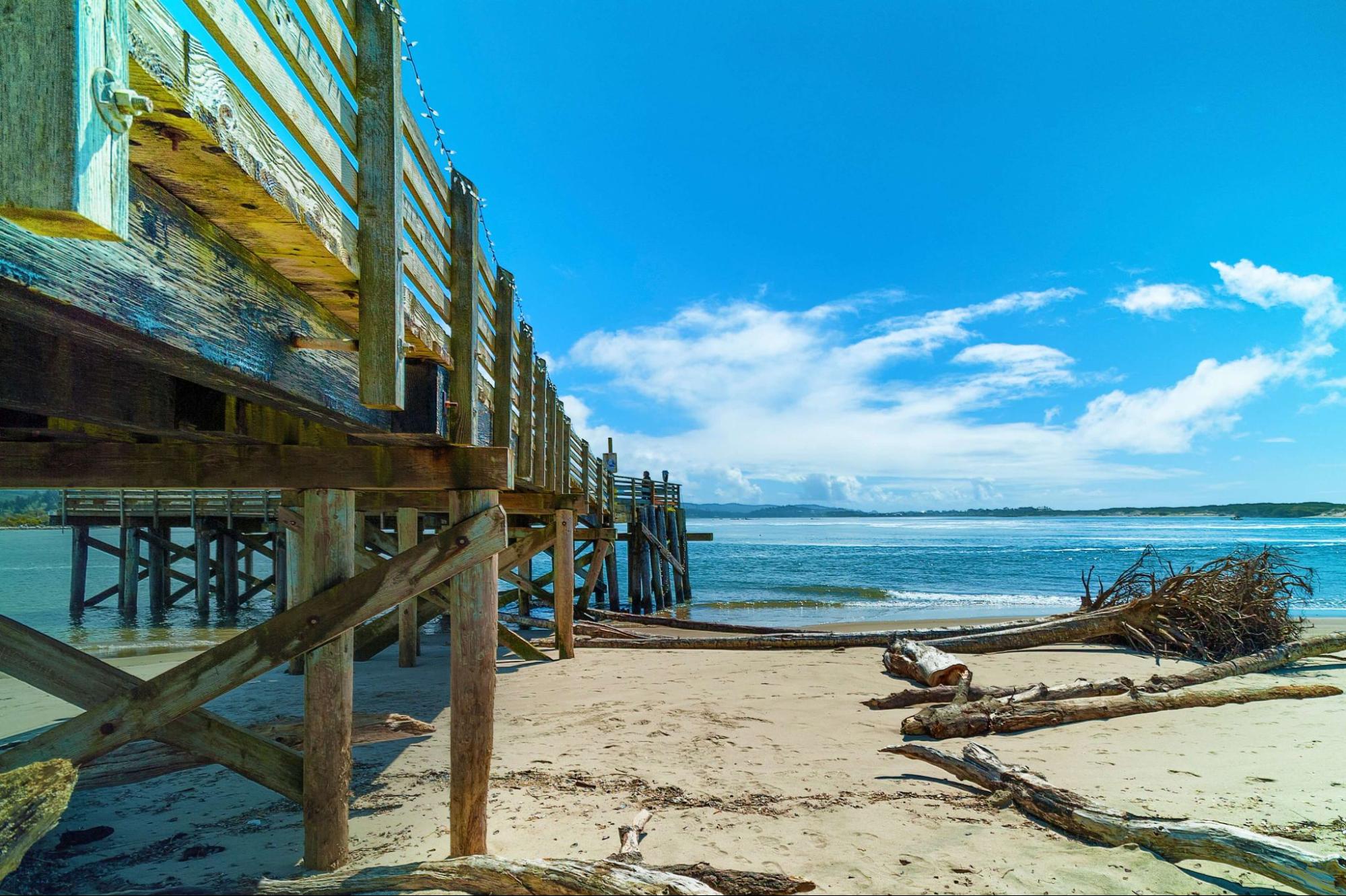 Photo of a Dock on the Beach in Lincoln City, Oregon.